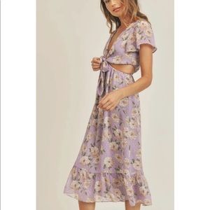 Sage the Label Viola Abloom side cut out midi dress